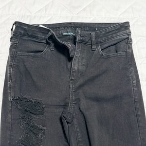 American Eagle Outfitters Black Slim Jeans with Subtle Fade